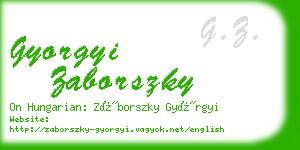 gyorgyi zaborszky business card